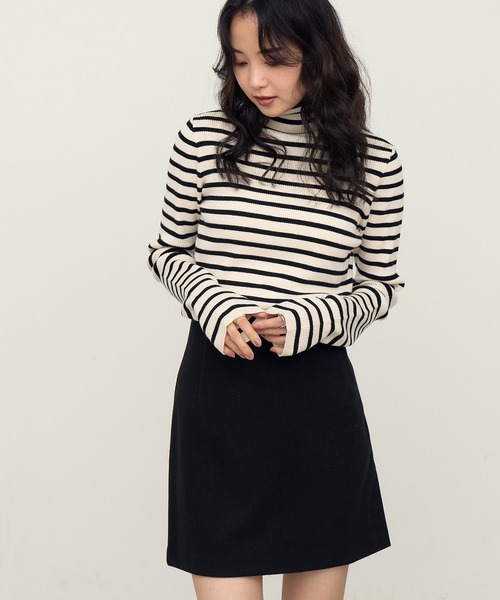 NOGLE（ノグル）の「【NOGLE/ノグル】リブタートルニット（ニット/セーター・レディース・ブラック系/イエロー/ライトグレー/ブラウン/レッド/アイボリー/ブラック/グレイッシュベージュ/オリーブ/グレー/アイボリー系/ブルー・FREE）」の13枚目の写真