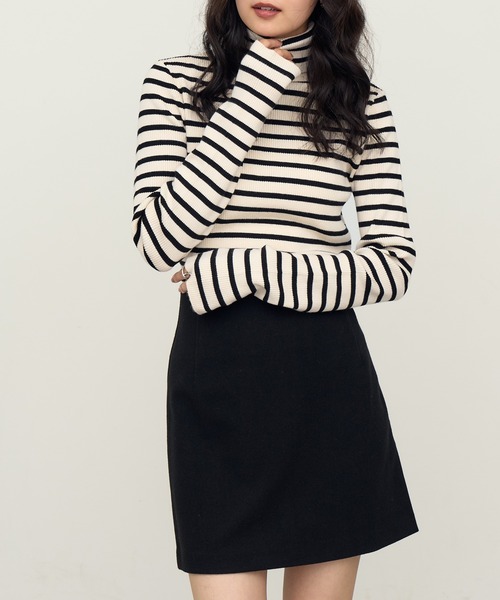 NOGLE（ノグル）の「【NOGLE/ノグル】リブタートルニット（ニット/セーター・レディース・ブラック系/イエロー/ライトグレー/ブラウン/レッド/アイボリー/ブラック/グレイッシュベージュ/オリーブ/グレー/アイボリー系/ブルー・FREE）」の17枚目の写真