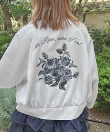 F i.n.t | バックローズ刺繍サテンブルゾン(ブルゾン)