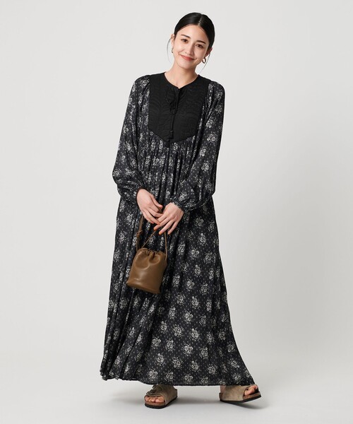 セール】【別注】＜ne Quittez pas＞プリントヨークドレス（ワンピース