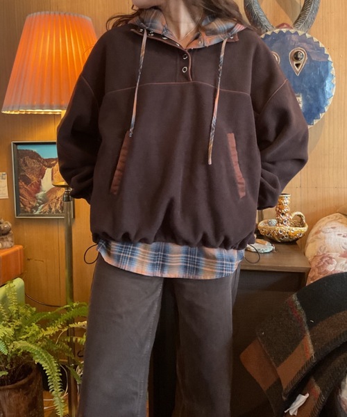 Unitage（ユニテージ）の「ハーフ釦フリーストップス（スウェット・レディース・アイボリー/ブラウン・FREE）」の14枚目の写真