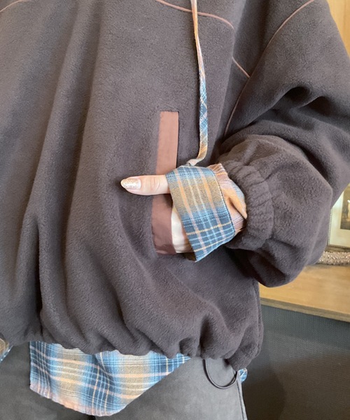 Unitage（ユニテージ）の「ハーフ釦フリーストップス（スウェット・レディース・アイボリー/ブラウン・FREE）」の16枚目の写真