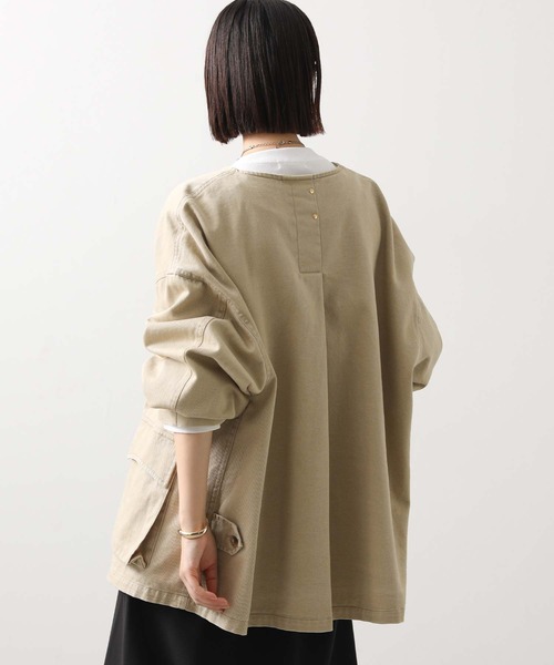 Gready Brilliant（グレディブリリアン）の「レザー衿付ツイルジャケット（その他アウター・レディース・ベージュ/ブラック・38）」の18枚目の写真