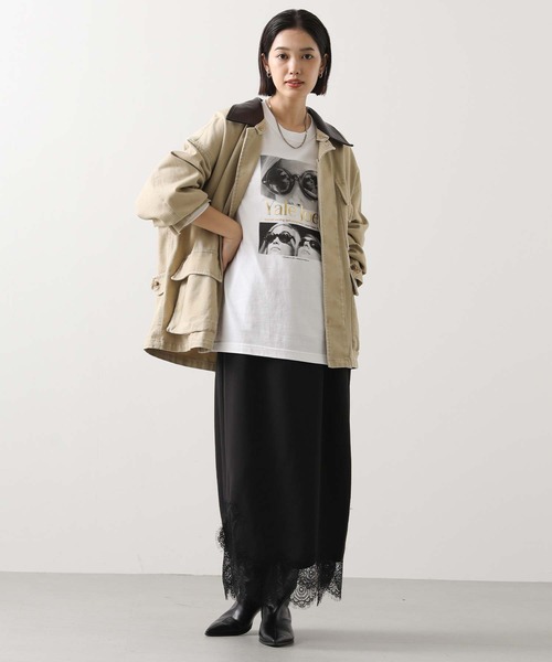 Gready Brilliant（グレディブリリアン）の「レザー衿付ツイルジャケット（その他アウター・レディース・ベージュ/ブラック・38）」の12枚目の写真