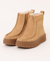 Clarks クラークス TORHILL COZY レディース ショートブーツ【あったかボアライナー】厚底(トーヒルコージー) 26182911 ライトタンウォームラインド