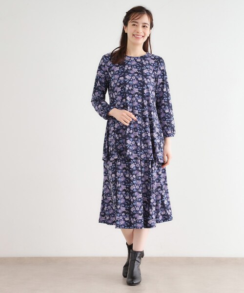 LAURA ASHLEY(ローラアシュレイ)の「【洗える/ジャージ素材/同柄アイテムあり】ロミリー柄 チュニック(チュニック・レディース・ベージュ系/ネイビー系・38/40)」の8枚目の写真