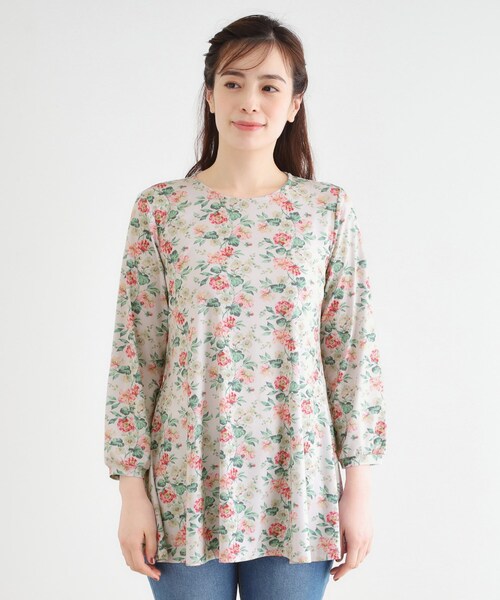 LAURA ASHLEY(ローラアシュレイ)の「【洗える/ジャージ素材/同柄アイテムあり】ロミリー柄 チュニック(チュニック・レディース・ベージュ系/ネイビー系・38/40)」の11枚目の写真