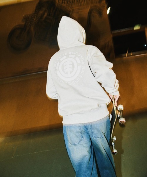 ELEMENT(エレメント)の「ELEMENT メンズ LOGO HOOD FULL ZIP パーカー 【2025年秋冬モデル】/エレメントバックプリントジップアップパーカー・フーディー(パーカー・メンズ・ブラック/ホワイト系その他・X-LARGE/LARGE/MEDIUM)」の1枚目の写真