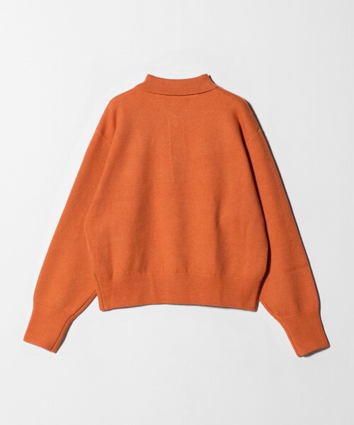 CITEN（シテン）の「＜CITEN＞スウェットライクポロニット（ニット/セーター・レディース・ライトブルー/オレンジ/ライトグレー・FREE）」の5枚目の写真