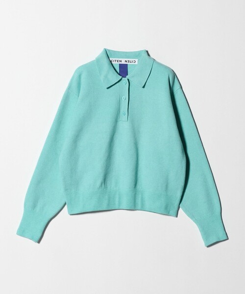 CITEN（シテン）の「＜CITEN＞スウェットライクポロニット（ニット/セーター・レディース・ライトブルー/オレンジ/ライトグレー・FREE）」の8枚目の写真