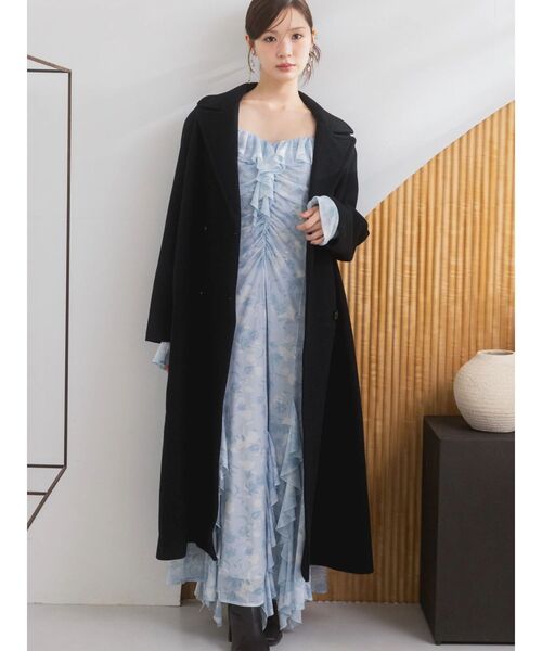 MERCURYDUO（マーキュリーデュオ）の「チュールラッフルヘムワンピース（ワンピース・レディース・ピンク/ブラウン/ブルー/アイボリー・SMALL/MEDIUM）」の13枚目の写真