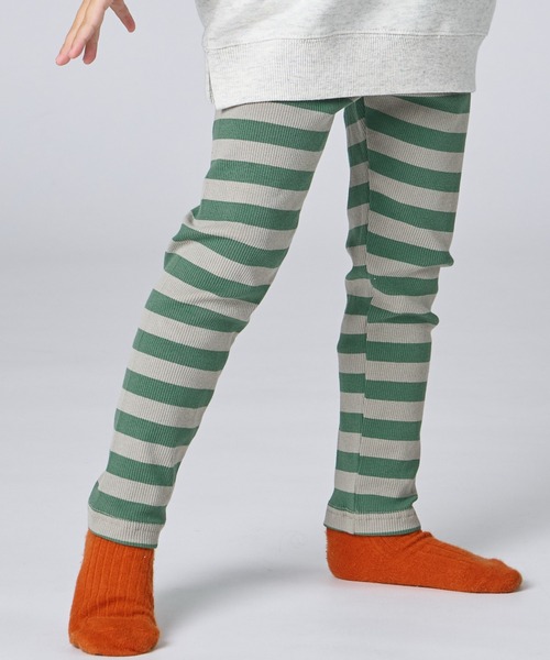 pairmanon（ペアマノン）の「ユニセックス カラーボーダー 10分丈 リブレギンス（レギンス/スパッツ・キッズ・ブルー/グリーン/ピンク・120/130/110/80/100/90）」の12枚目の写真