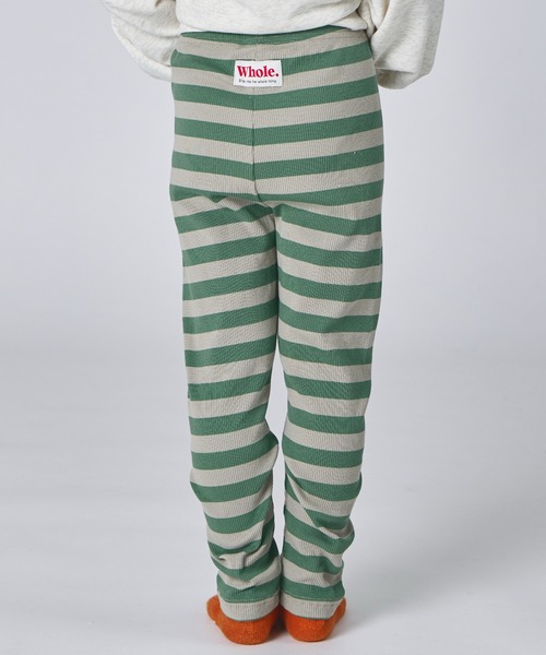 pairmanon（ペアマノン）の「ユニセックス カラーボーダー 10分丈 リブレギンス（レギンス/スパッツ・キッズ・ブルー/グリーン/ピンク・120/130/110/80/100/90）」の5枚目の写真