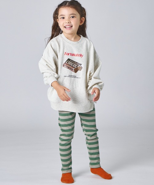 pairmanon（ペアマノン）の「ユニセックス カラーボーダー 10分丈 リブレギンス（レギンス/スパッツ・キッズ・ブルー/グリーン/ピンク・120/130/110/80/100/90）」の10枚目の写真