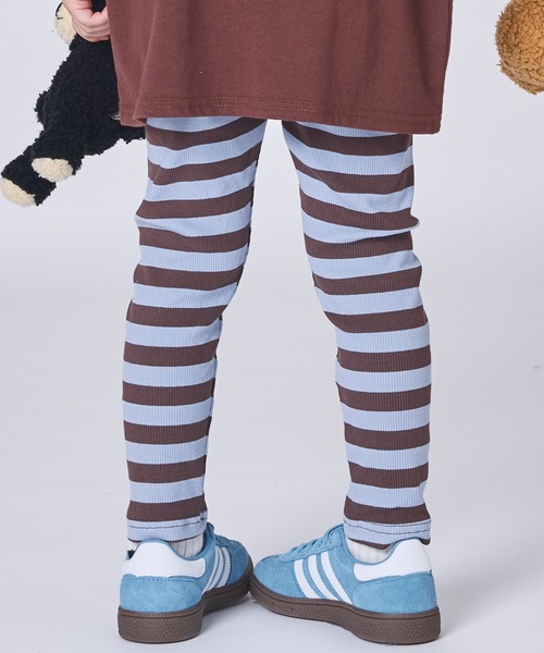 pairmanon（ペアマノン）の「ユニセックス カラーボーダー 10分丈 リブレギンス（レギンス/スパッツ・キッズ・ブルー/グリーン/ピンク・120/130/110/80/100/90）」の13枚目の写真