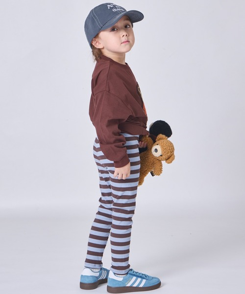 pairmanon（ペアマノン）の「ユニセックス カラーボーダー 10分丈 リブレギンス（レギンス/スパッツ・キッズ・ブルー/グリーン/ピンク・120/130/110/80/100/90）」の9枚目の写真