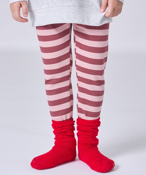 pairmanon（ペアマノン）の「ユニセックス カラーボーダー 10分丈 リブレギンス（レギンス/スパッツ・キッズ・ブルー/グリーン/ピンク・120/130/110/80/100/90）」の20枚目の写真