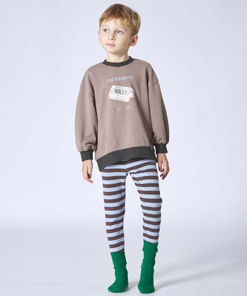 pairmanon（ペアマノン）の「ユニセックス カラーボーダー 10分丈 リブレギンス（レギンス/スパッツ・キッズ・ブルー/グリーン/ピンク・120/130/110/80/100/90）」の14枚目の写真