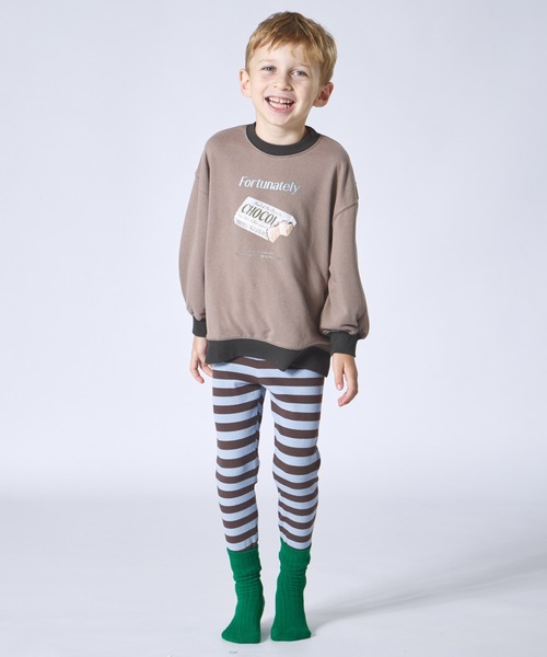 pairmanon（ペアマノン）の「ユニセックス カラーボーダー 10分丈 リブレギンス（レギンス/スパッツ・キッズ・ブルー/グリーン/ピンク・120/130/110/80/100/90）」の6枚目の写真