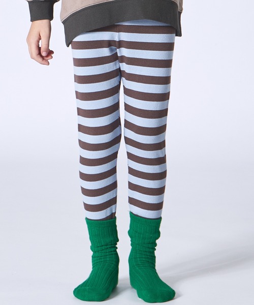 pairmanon（ペアマノン）の「ユニセックス カラーボーダー 10分丈 リブレギンス（レギンス/スパッツ・キッズ・ブルー/グリーン/ピンク・120/130/110/80/100/90）」の8枚目の写真