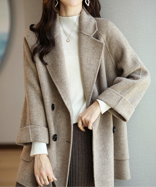 ヘリンボーンダブルジャケットコート（その他アウター）｜CHUL