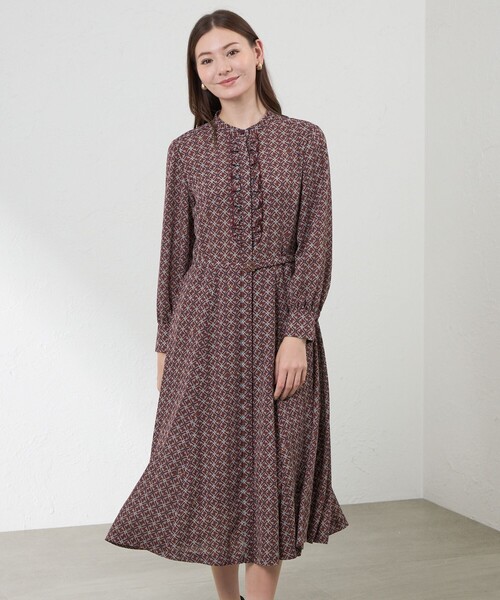amaca(アマカ)の「【Anniversary Piece】【LIBERTY】Ribbon Medallionワンピース(ワンピース・レディース・ダークネイビー/ワイン・40/38)」の1枚目の写真