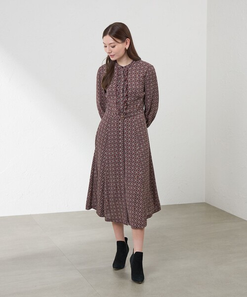 amaca(アマカ)の「【Anniversary Piece】【LIBERTY】Ribbon Medallionワンピース(ワンピース・レディース・ダークネイビー/ワイン・40/38)」の4枚目の写真