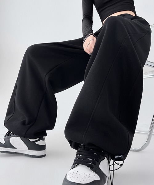 Miniministore（ミニミニストア）の「スウェットパンツ レディースワイドパンツ（スウェットパンツ・レディース・ブラック/チャコールグレー/グレー/ライトグレー/ホワイト/ベージュ・FREE）」の12枚目の写真