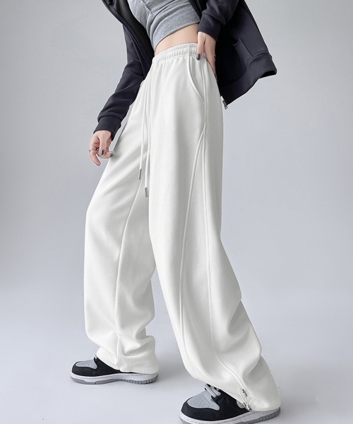 Miniministore（ミニミニストア）の「スウェットパンツ レディースワイドパンツ（スウェットパンツ・レディース・ブラック/チャコールグレー/グレー/ライトグレー/ホワイト/ベージュ・FREE）」の14枚目の写真