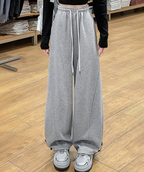 Miniministore（ミニミニストア）の「スウェットパンツ レディースワイドパンツ（スウェットパンツ・レディース・ブラック/チャコールグレー/グレー/ライトグレー/ホワイト/ベージュ・FREE）」の16枚目の写真