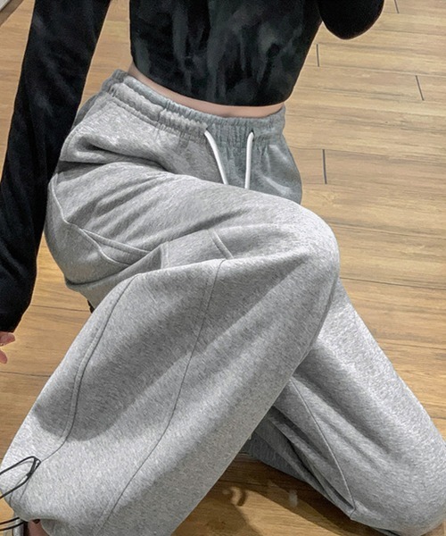 Miniministore（ミニミニストア）の「スウェットパンツ レディースワイドパンツ（スウェットパンツ・レディース・ブラック/チャコールグレー/グレー/ライトグレー/ホワイト/ベージュ・FREE）」の17枚目の写真