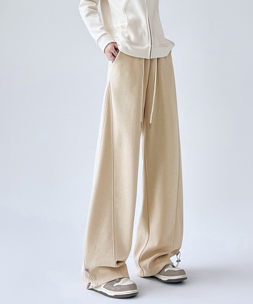 Miniministore（ミニミニストア）の「スウェットパンツ レディースワイドパンツ（スウェットパンツ・レディース・ブラック/チャコールグレー/グレー/ライトグレー/ホワイト/ベージュ・FREE）」の18枚目の写真