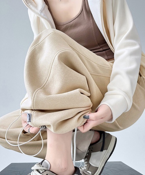 Miniministore（ミニミニストア）の「スウェットパンツ レディースワイドパンツ（スウェットパンツ・レディース・ブラック/チャコールグレー/グレー/ライトグレー/ホワイト/ベージュ・FREE）」の21枚目の写真