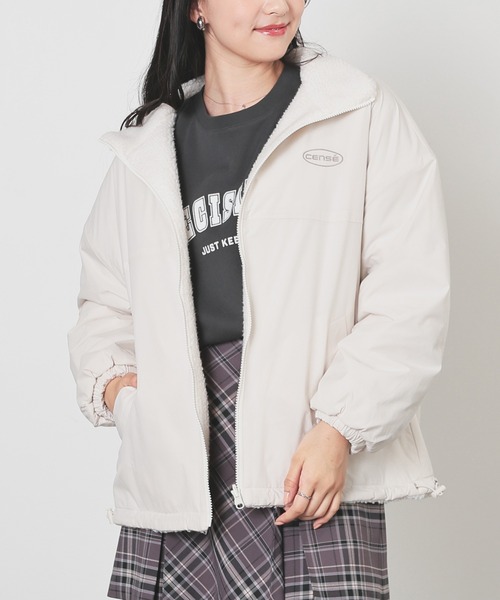 セール】【非フッ素撥水加工】リバーシブルボアブルゾン（ブルゾン