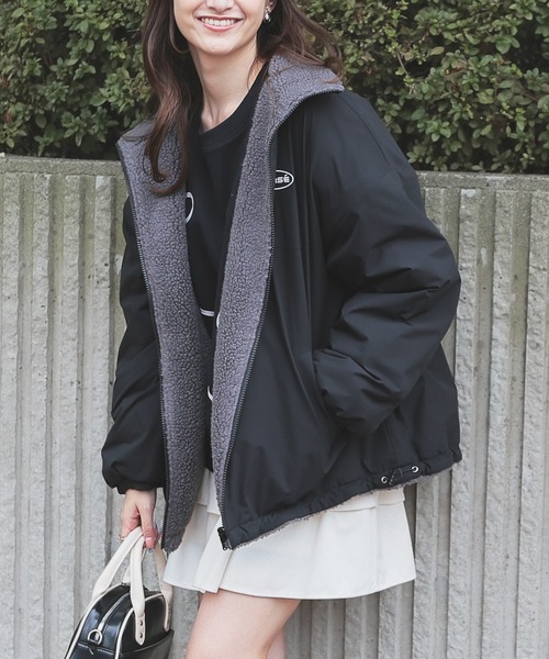 非フッ素撥水加工】リバーシブルボアブルゾン（ブルゾン）｜Honeys