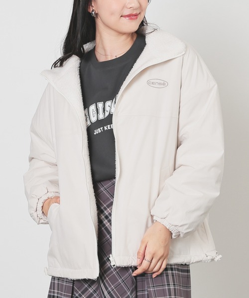 非フッ素撥水加工】リバーシブルボアブルゾン（ブルゾン）｜Honeys