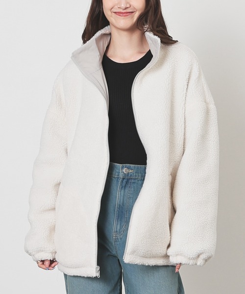 セール】【非フッ素撥水加工】リバーシブルボアブルゾン（ブルゾン