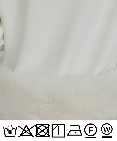PICCIN PERLA(ピッチンペルラ)の「裾フェイクファー切り替えプルオーバー(Tシャツ/カットソー・レディース・オフホワイト/サックスブルー/ブラック・M)」の8枚目の写真
