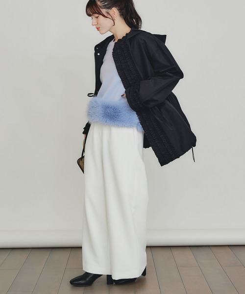 PICCIN PERLA(ピッチンペルラ)の「裾フェイクファー切り替えプルオーバー(Tシャツ/カットソー・レディース・オフホワイト/サックスブルー/ブラック・M)」の13枚目の写真