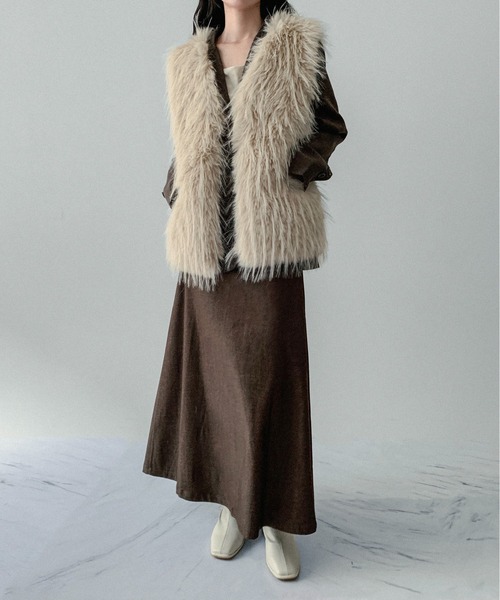 セール】【on:nue】[着用動画あり！] エレガントロングフェイクファー