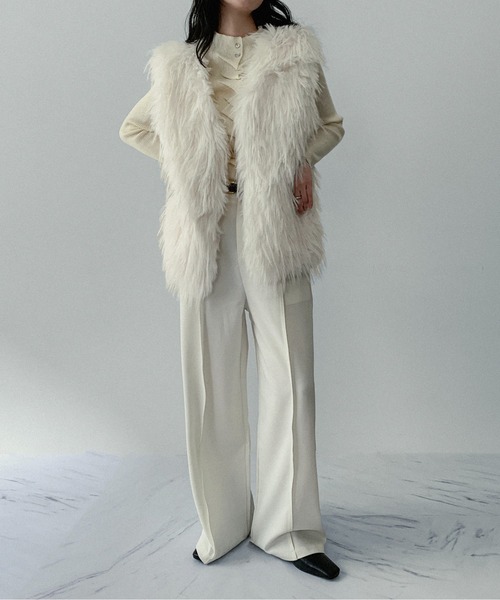 on:nue】[着用動画あり！] エレガントロングフェイクファーベスト