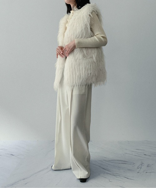 on:nue】[着用動画あり！] エレガントロングフェイクファーベスト