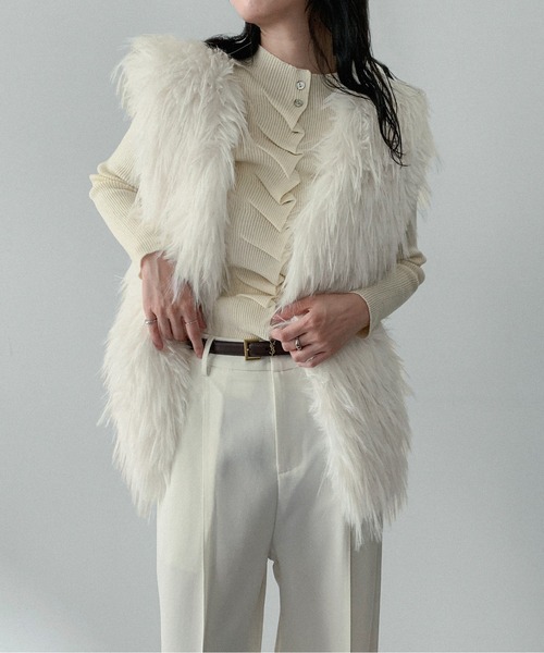 on:nue】[着用動画あり！] エレガントロングフェイクファーベスト