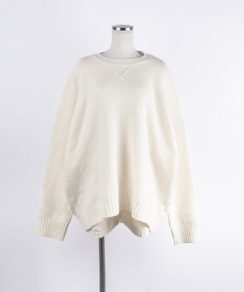 me+em select（ミームセレクト）の「【 ニットセットアップ 】フラッフィーオーバーサイズニット ＋ ニットショートパンツ SET ／ fluffy over size knit + knit short pants SET（セットアップ・レディース・グレー/ブラック/アイボリー・FREE）」の11枚目の写真