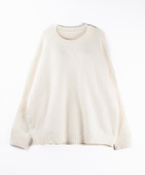 me+em select（ミームセレクト）の「【 ニットセットアップ 】フラッフィーオーバーサイズニット ＋ ニットショートパンツ SET ／ fluffy over size knit + knit short pants SET（セットアップ・レディース・グレー/ブラック/アイボリー・FREE）」の12枚目の写真