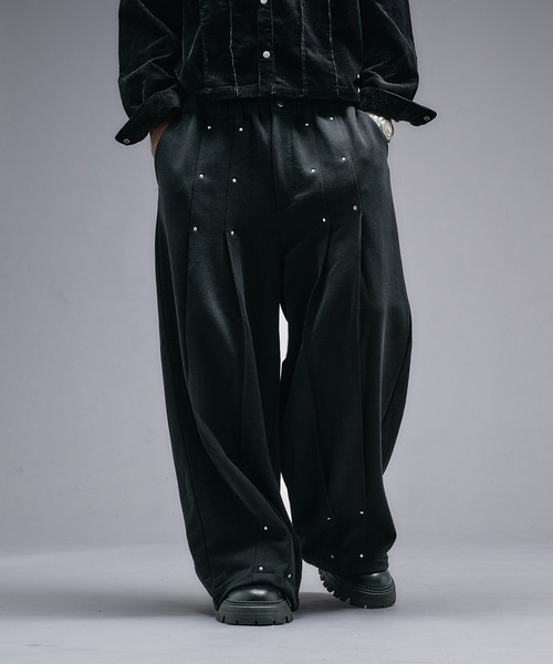 ANDER HUNK（アンダーハンク）の「Super Buggy Pleats Sweat Pants / スーパーバギープリーツスウェットパンツ（スウェットパンツ・メンズ・ブラック/カーキ・LARGE/SMALL/MEDIUM）」の9枚目の写真