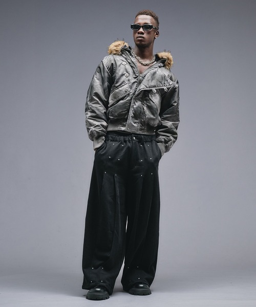 ANDER HUNK（アンダーハンク）の「Super Buggy Pleats Sweat Pants / スーパーバギープリーツスウェットパンツ（スウェットパンツ・メンズ・ブラック/カーキ・LARGE/SMALL/MEDIUM）」の21枚目の写真