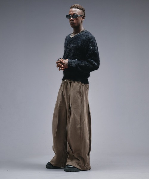 ANDER HUNK（アンダーハンク）の「Super Buggy Pleats Sweat Pants / スーパーバギープリーツスウェットパンツ（スウェットパンツ・メンズ・ブラック/カーキ・LARGE/SMALL/MEDIUM）」の5枚目の写真