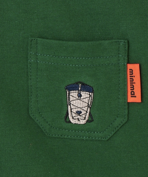 minimal（ミニマル）の「【防汚加工】アウトドアポケット刺しゅうロンT（Tシャツ/カットソー・キッズ・オフホワイト/グリーン/ブルー/トップグレー・90cm/100cm/110cm/120cm/130cm/140cm）」の20枚目の写真