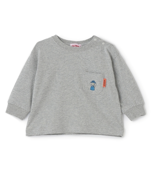 minimal（ミニマル）の「【防汚加工】アウトドアポケット刺しゅうロンT（Tシャツ/カットソー・キッズ・オフホワイト/グリーン/ブルー/トップグレー・90cm/100cm/110cm/120cm/130cm/140cm）」の18枚目の写真